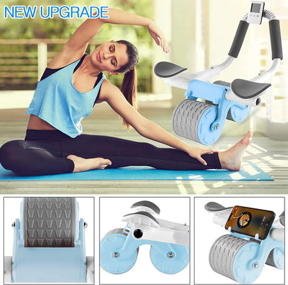 2023 New with Timer Ab Abdominal Exercise Roller Elbow Support, Abs Roller Wheel Core Exercise Equipment, Automatic Rebound Abdominal Wheel